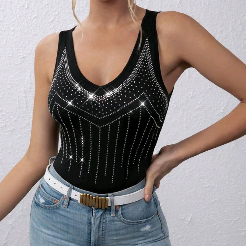 COPY - Women's Black silver studded bodysuit